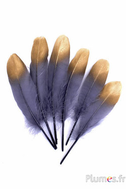 Gans mit Goldspitze - 15-21 cm - antrazit
